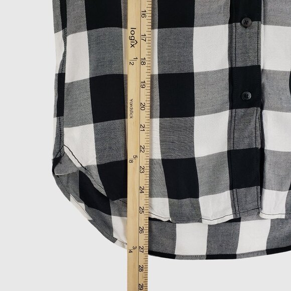 Madewell Black & White Plaid Button-Up Slim Fit Shirt Long Sleeve Womens XXS - Picture 5 of 9